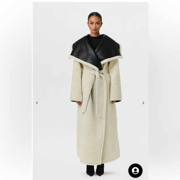 NAKED WARDROBE VEGAN LEATHER SHERPA COAT - Picture 5 of 8